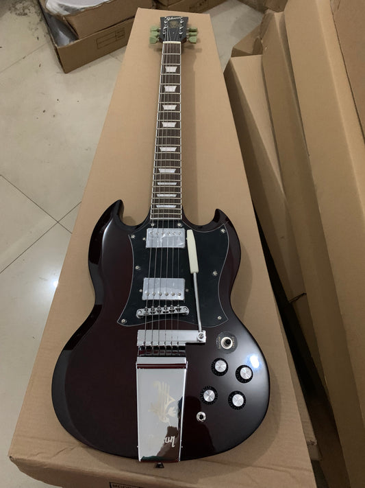 Gibson Sg Custom Shop Angus Young Wine Red Vibrola Chinese Replica